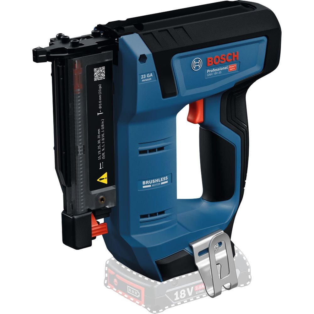 BOSCH 18V 15–35mm 23Ga Brushless Pin Nailer Skin 0601482700