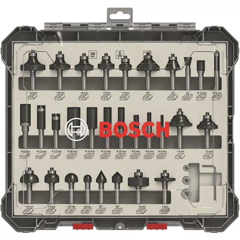 Bosch 2607017476 30pc 1/4″ Shank Mixed Router Bit Set