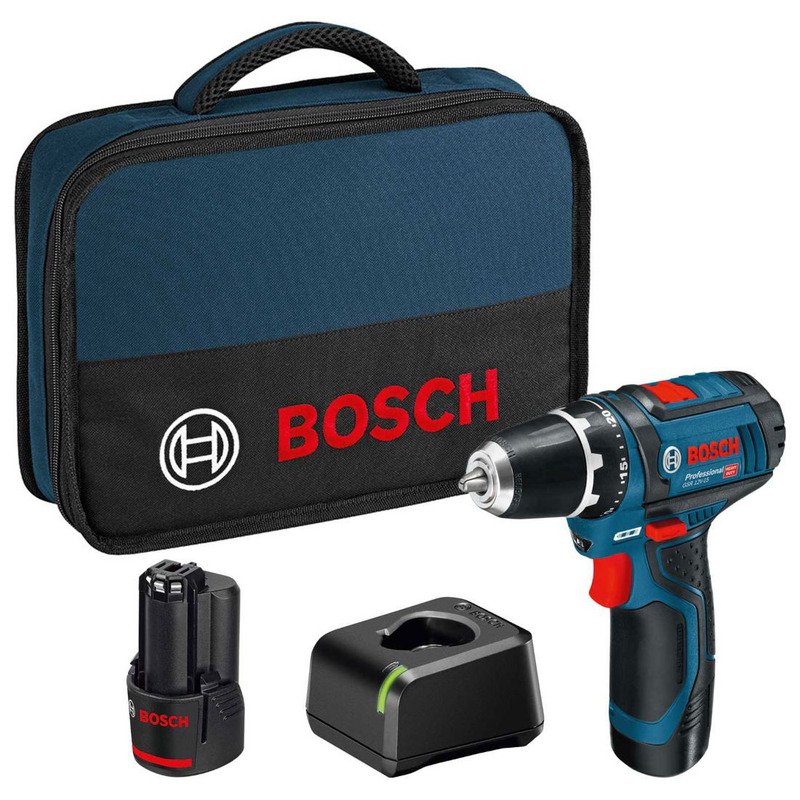 Bosch GSR 12v-15 12v Drill Driver Kit – 2 x 2ah Batteries 060186817A