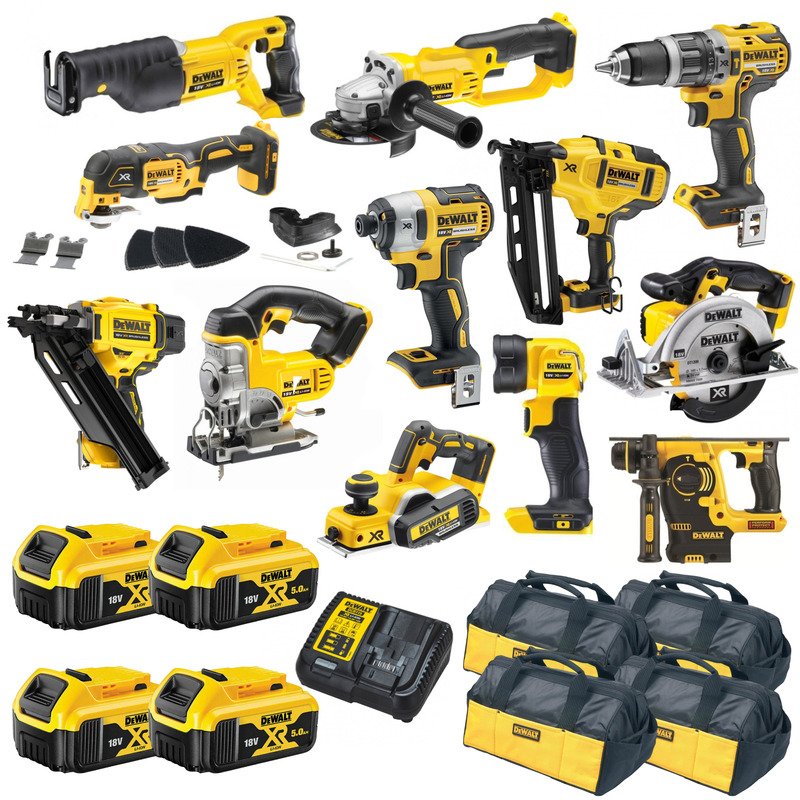 Dewalt 12 Piece Power Tool Kit 18v – 4 x 5.0ah Batteries