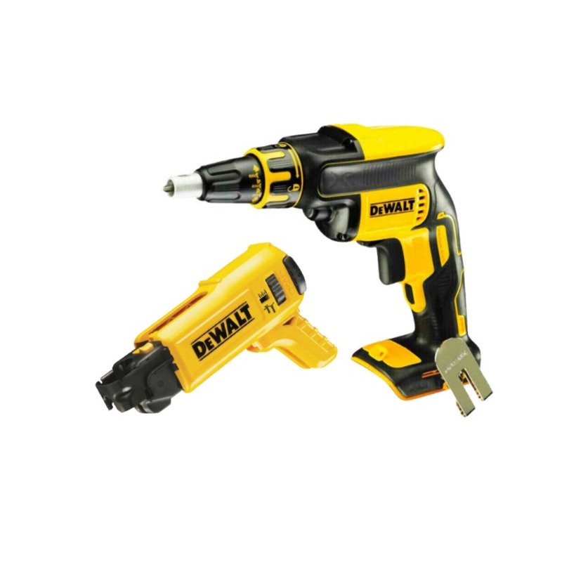 DeWalt DCF620N Cordless Brushless 18V Drywall Screwdriver Body Only & DCF6202 Collated Drywall Screw Gun Attachment