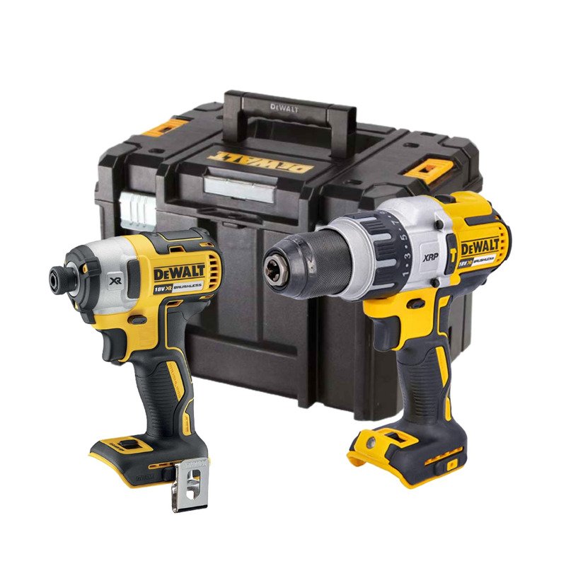 DeWalt DCF887N 18V XR Brushless Impact Driver & DCD996N 18V XR 3-Speed Brushless Hammer Combi Drill (Body Only) In T-Stak Large Case