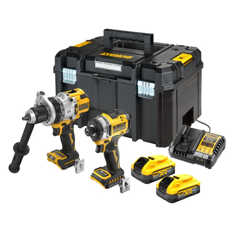 Dewalt DCK2200H2T 18v XR Brushless Twin Kit – DCD1007 Combi Drill / DCF860 Impact Driver Powerstack Batteries — buy online at Power Tools Direct Australia