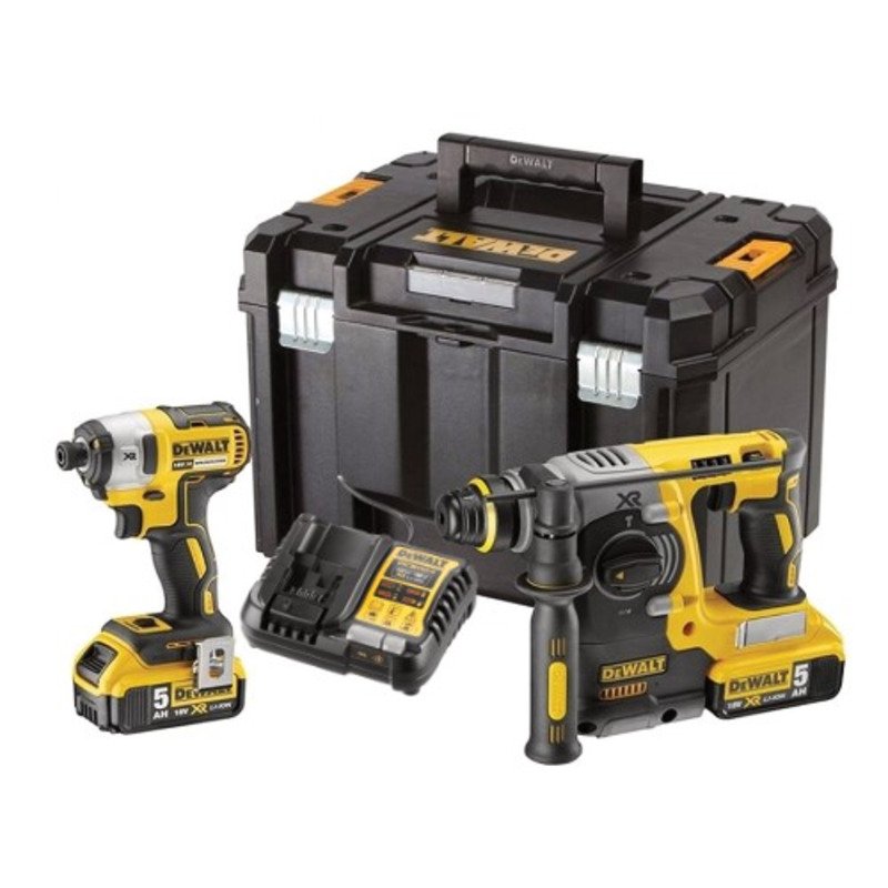 DeWalt DCK2532P2 18v XR Impact + SDS Twin Pack 2 x 5.0Ah Li-Ion Batteries