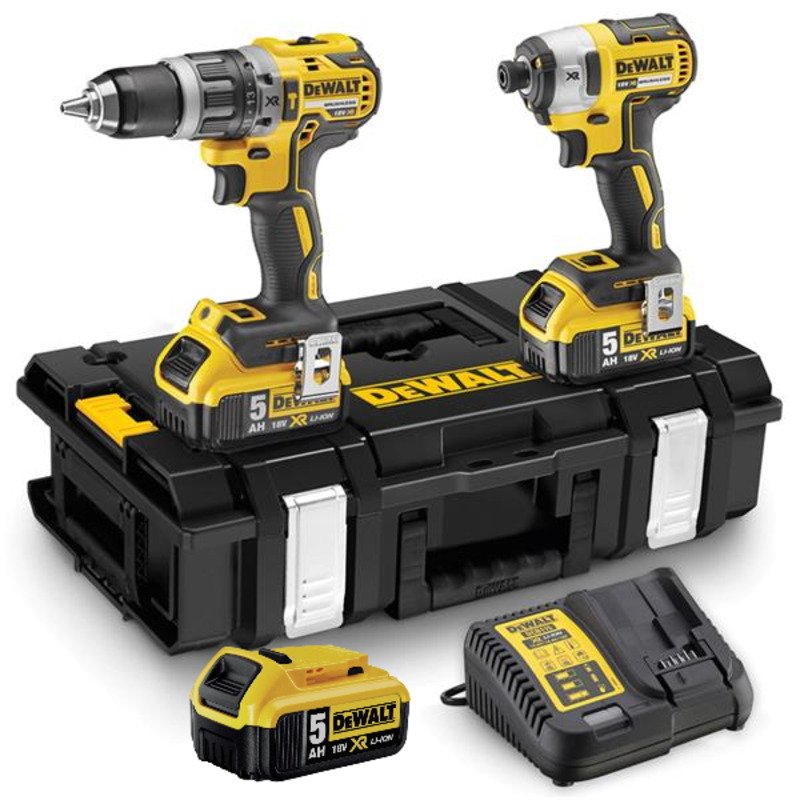DeWalt DCK266P3 18v XR Brushless Combi Drill and Impact Driver Twin Kit C/W 3 x 5ah Batteries