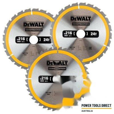 Dewalt DT1962 Construction Circular Saw Triple Pack 216mm 24T x 2 + 40T