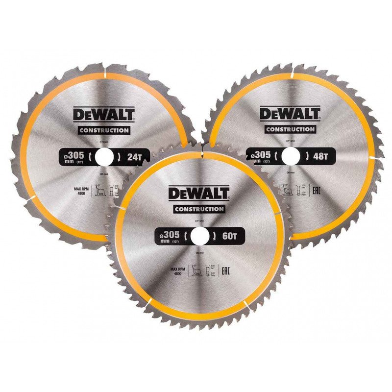 DeWalt DT1964 305mm 24/48/60T Series 30 Circular Saw Blade 3pk
