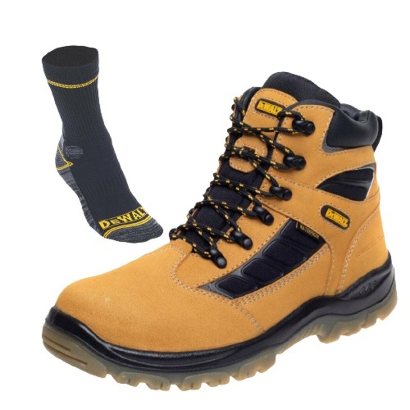 DeWalt Harwich Waterproof Safety Boots Hiker Style with FREE Comfort Work Socks Sizes Pick Size
