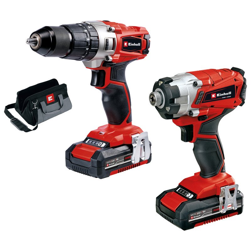 Einhell 4257214 18v Combi and Impact Driver Twin Kit – 2 x 2.0ah Batteries