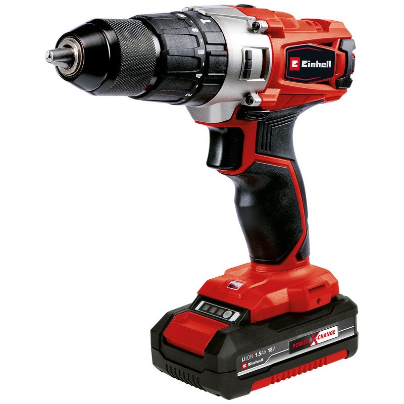 Einhell 4513796 TE-CD 18/44 18v Combi Drill Kit – 1 x 1.5ah Batteries