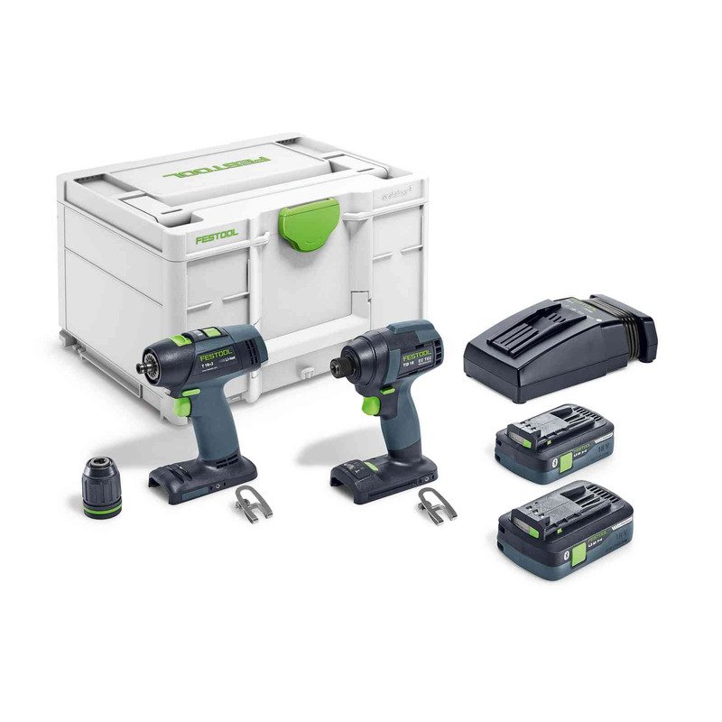 Festool 577245 Screwdriver and Drill Twin Set TID 18 HPC 4,0 I-Set T18 — buy online at Power Tools Direct Australia