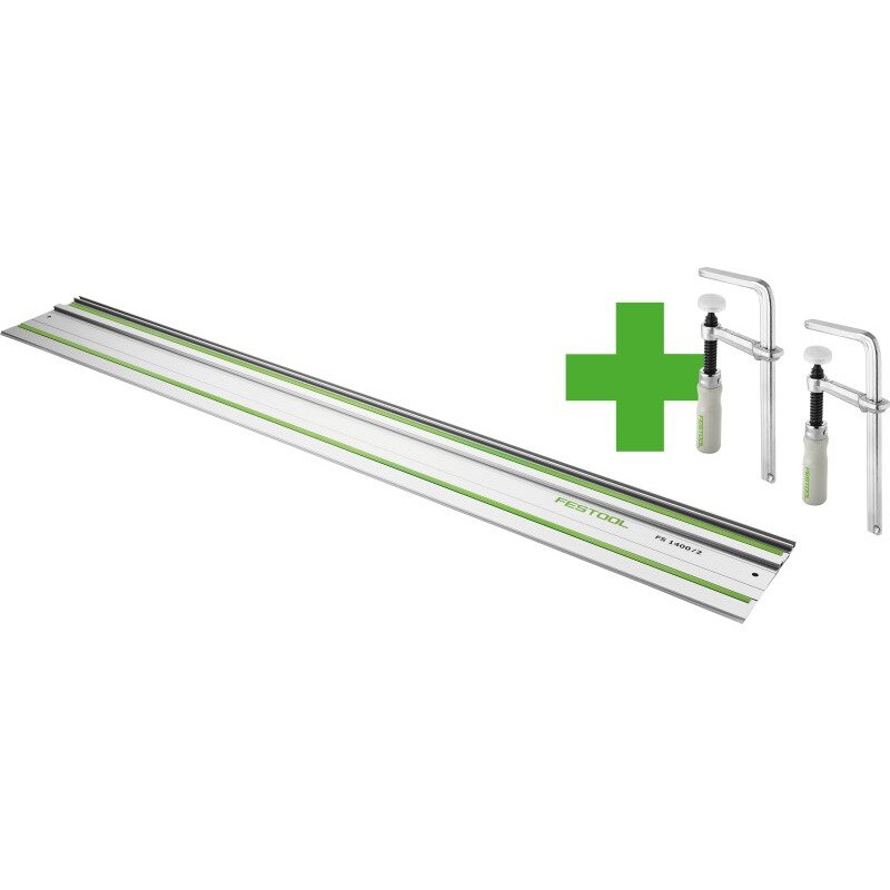 Festool 578422 1.4m Guide Rail FS1400 with FSZ 120 Fastening Clamp Set
