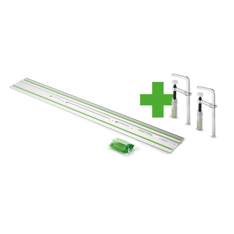 Festool 578423 1.4m Guide Rail FS1400 KP with Adhesive Pad and FSZ 120 Clamp Set
