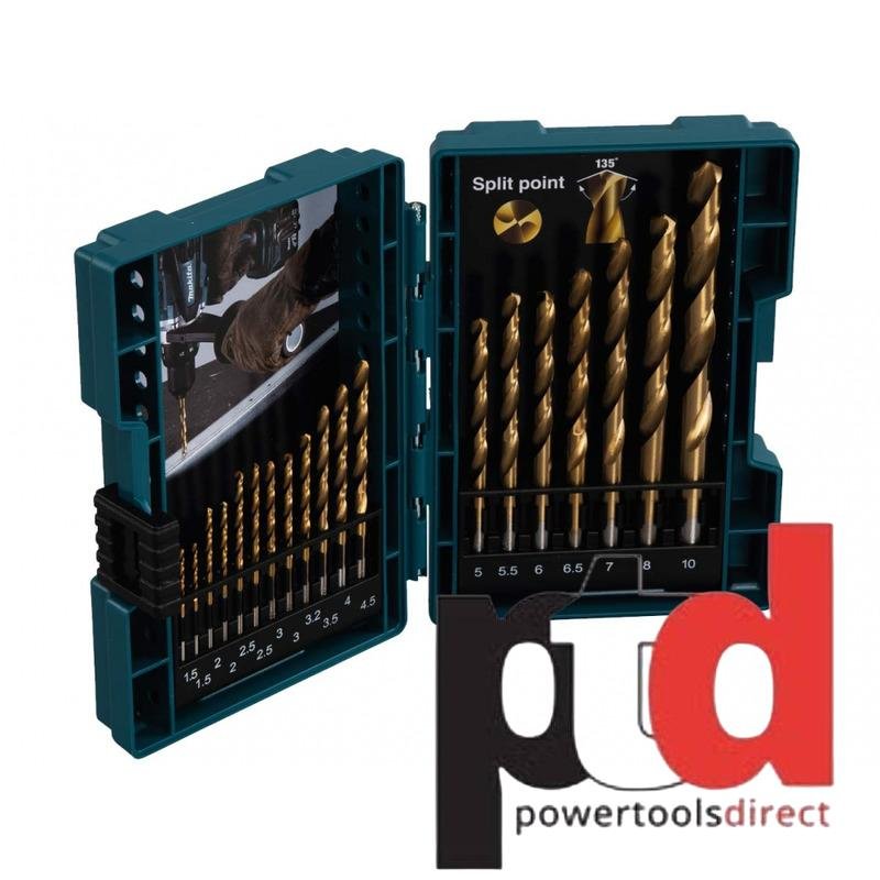 MAKITA 19PC HSS-TIN METAL DRILL BIT SET