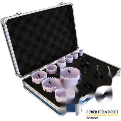Makita D-47282 12 PC Electricians Holesaw Set 19mm – 68mm 2 Arbors + Metal Case