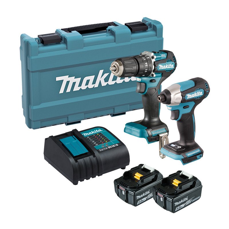 Makita DLX2414ST 18v Brushless Twin Kit – DHP487 Combi Drill and DTD157 Impact Driver