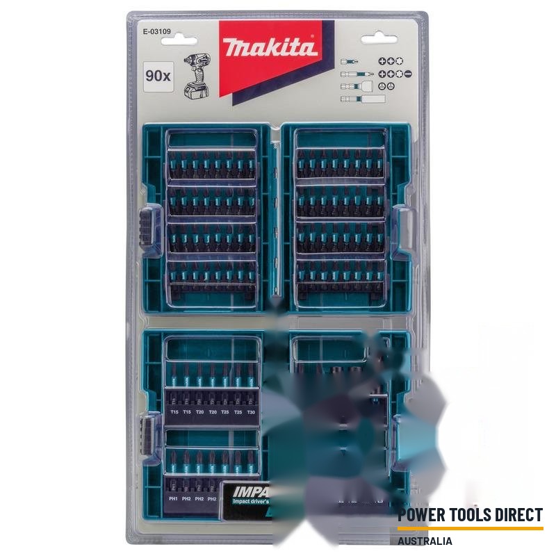 Makita E-03109 90pc Impact Black Bit Set in Plastic Case