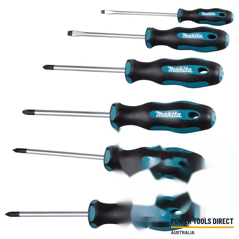 Makita E-10528 6pc Slotted, Pozi & Phillips Screwdriver Set