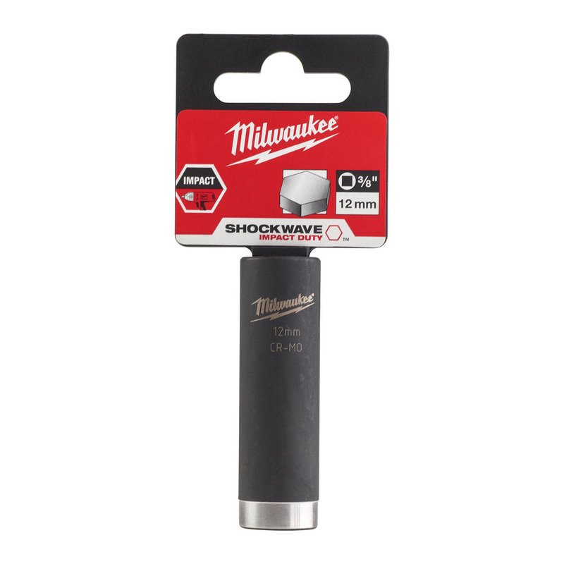 Milwaukee 3/8″ Shockwave Impact Duty Impact Sockets – Deep (Select Size)