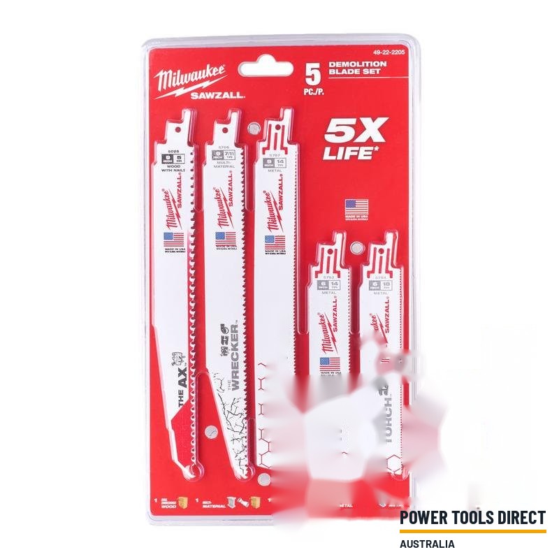 Milwaukee 49222205 Sawzall 5pc Blade Set