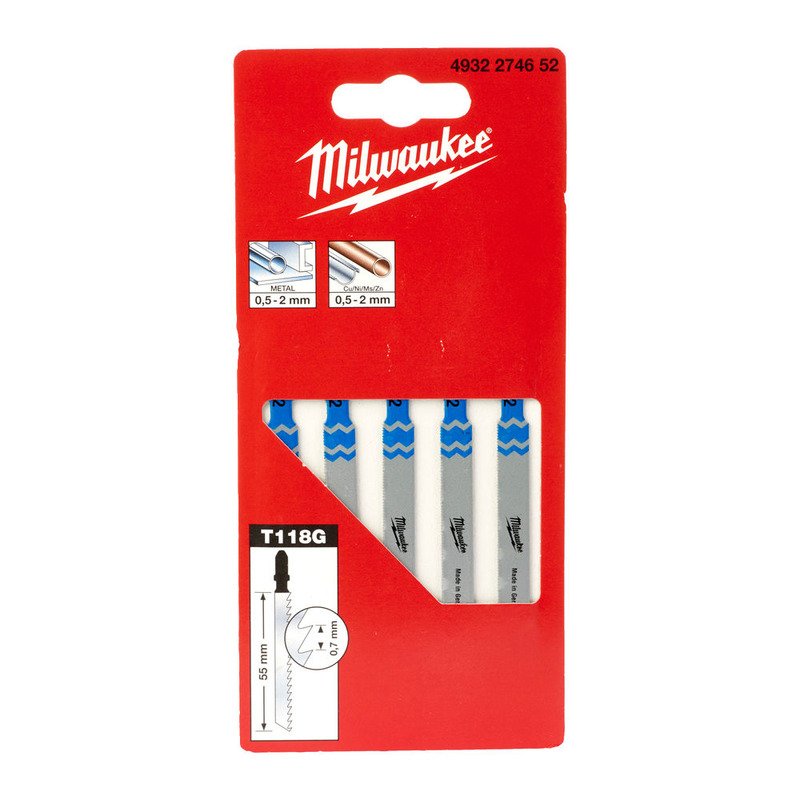 Milwaukee 4932274652 T118G Metal Jigsaw Blades – Pack of 5