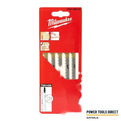 Milwaukee 4932399306 T301CD Jigsaw Blades – Pack of 5 Clean and Splinter Free Cutting