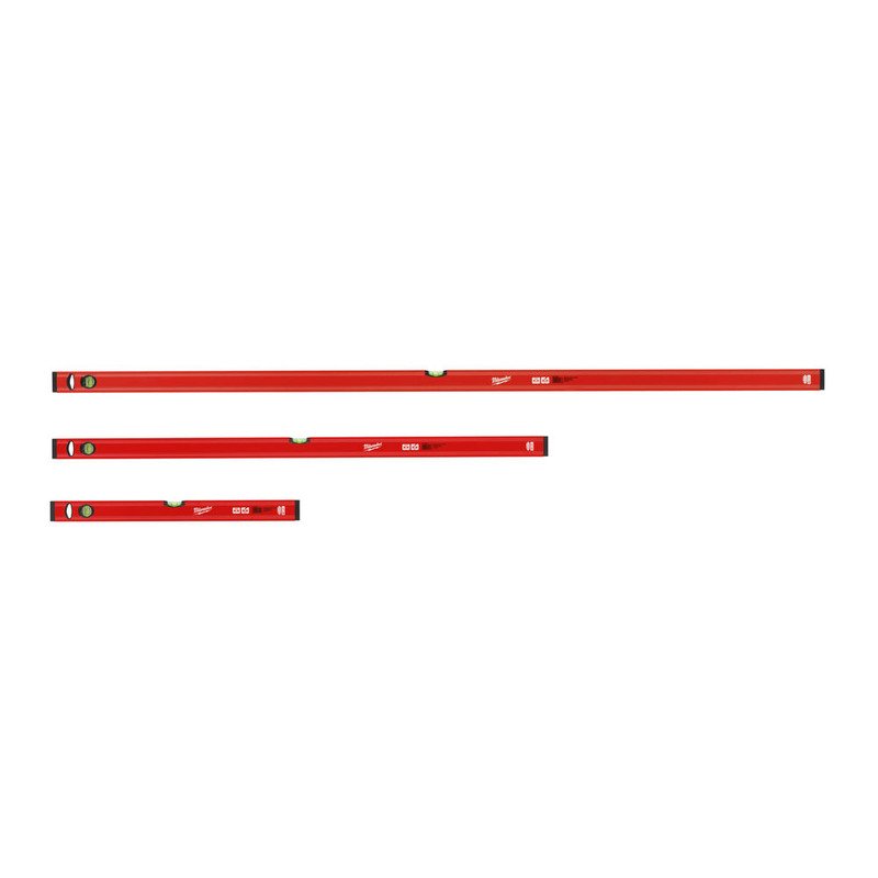 Milwaukee 4932459379 3pc Redstick Slim Level Set – 600mm, 1200mm and 1800mm