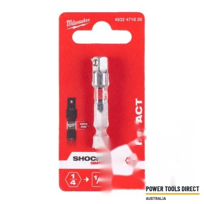 Milwaukee 4932471826 Shockwave Impact Duty Socket Adaptor – Hex Reception 1/4″HEX-1/4″SQ