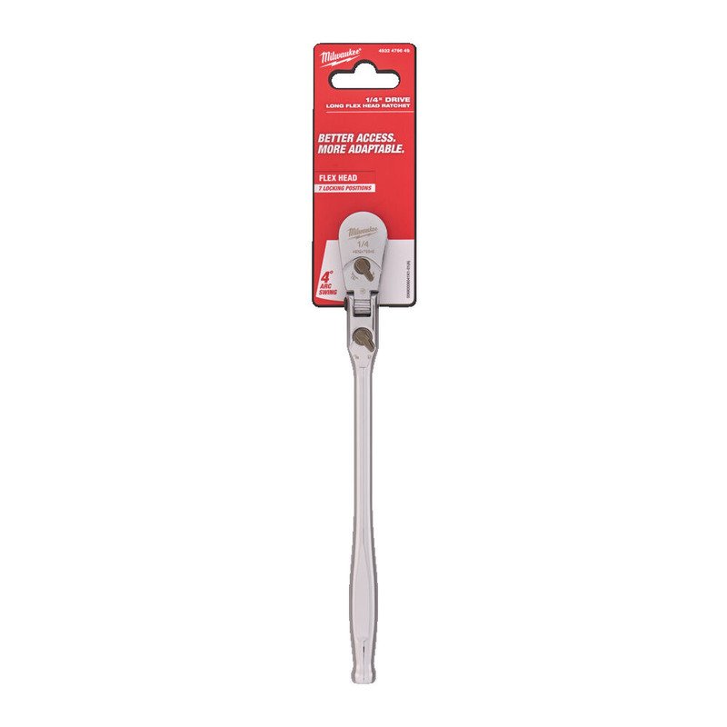 Milwaukee 4932479649 1/4″ Drive Long Flex Head Ratchet