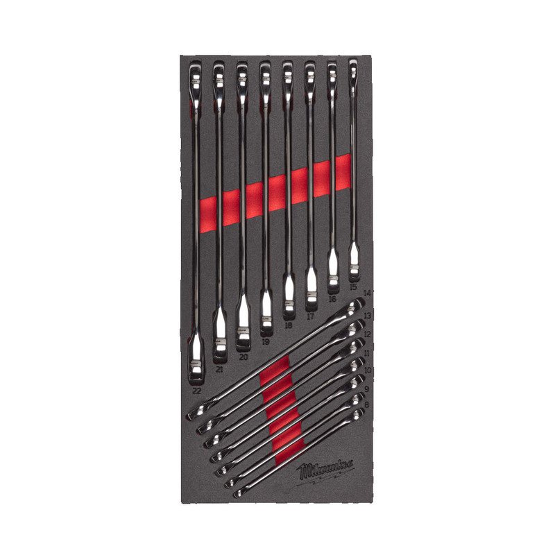 Milwaukee 4932479828 Maxbite Ratcheting Combination Spanner Set Foam Insert