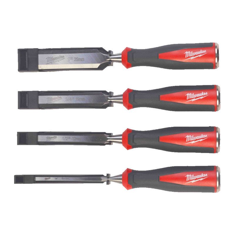 Milwaukee 4932479897 4pc Beveled Edge Chisel Set