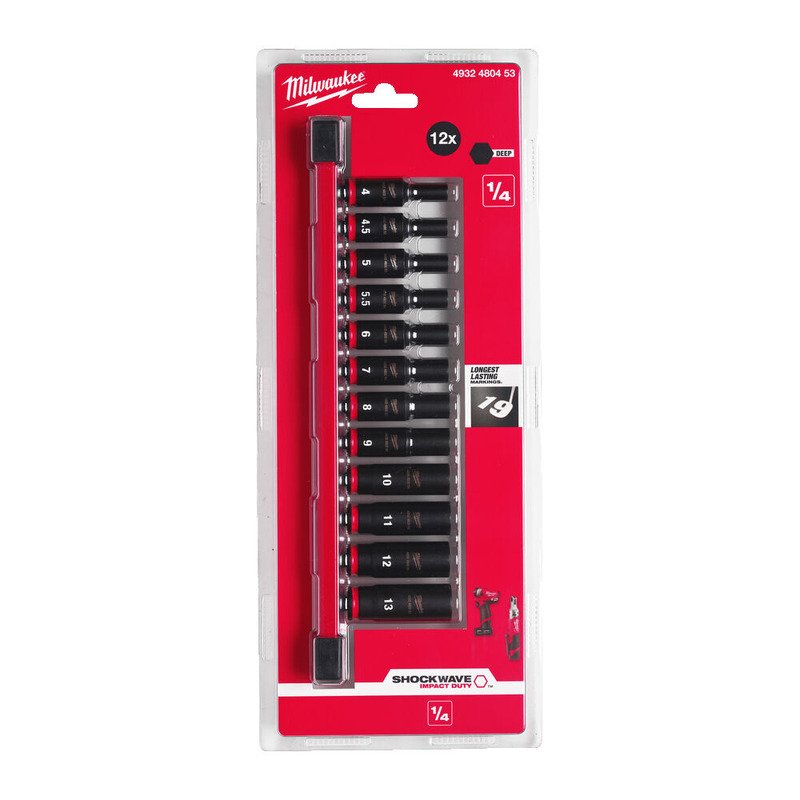 Milwaukee 4932480453 1/4″ 12pc Impact Socket Set