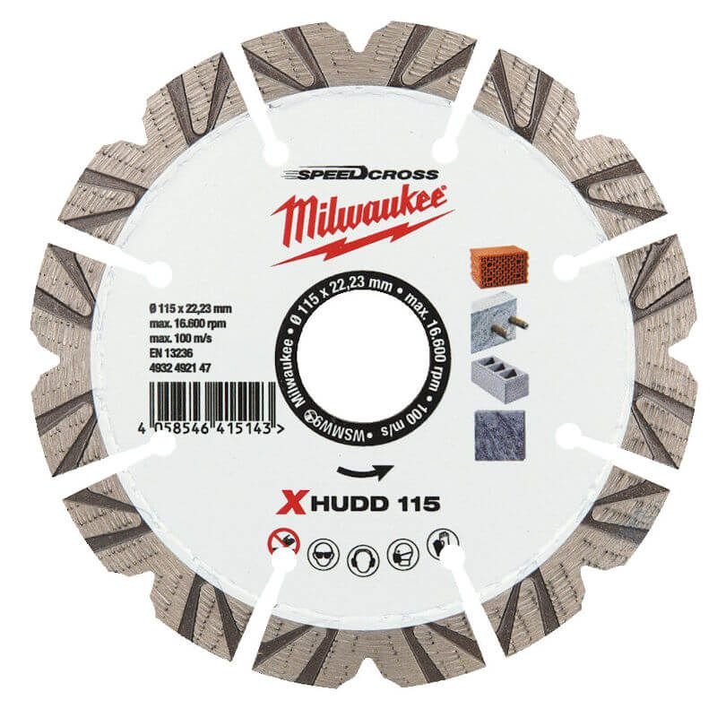 Milwaukee 4932492147 XHUDD 115 115mm Premium SpeedCross Diamond Blade