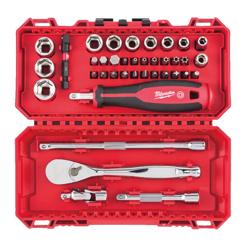 Milwaukee 4932498381 38pc 1/4″ Ratchet, Driver & Socket Set in Packout Compatible Case