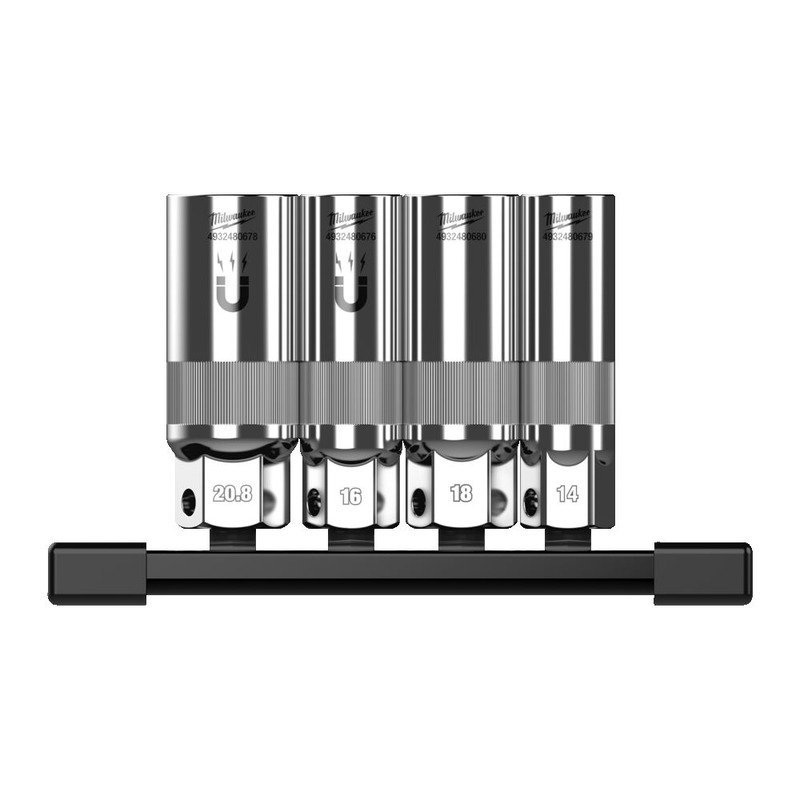 Milwaukee 4932498383 4pc 3/8″ Drive Spark Plug Socket Set
