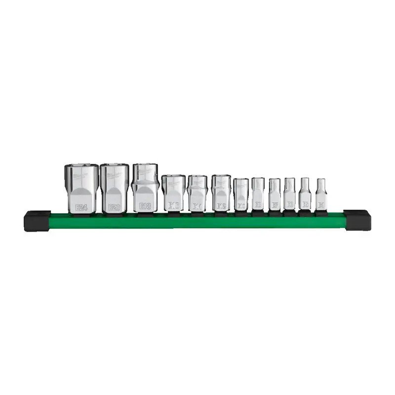 Milwaukee 4932498799 12pc 1/4″, 3/8″, 1/2″ Drive E-TX Socket Set – Metric