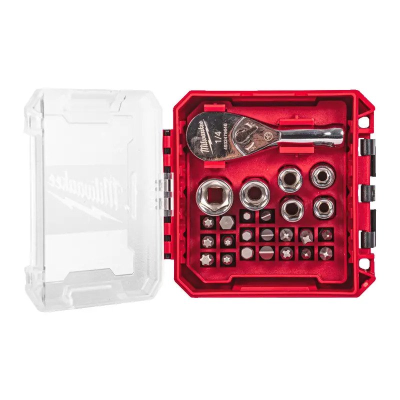 Milwaukee 4932499470 25pc 1/4″ Drive Compact Ratchet Set in Packout Compatible Box