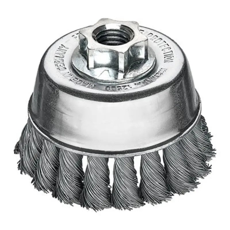 Milwaukee Knotted Cup Brushes For Small Angle Grinder – 0.5mm Wire Gauge