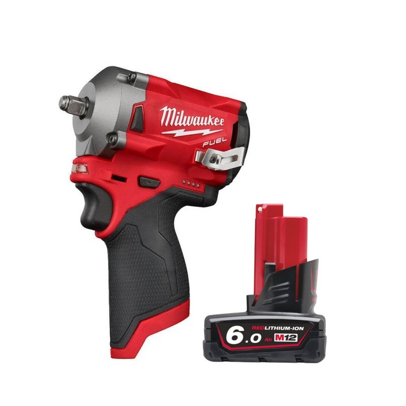 Milwaukee M12FIW38-0 12V Fuel 3/8″ Impact Wrench (Body Only) & 6.0Ah Battery