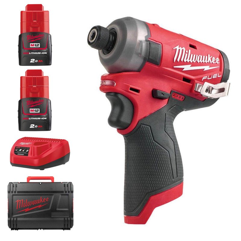 Milwaukee M12FQID-202X 12v Fuel Sub Compact Surge Hydraulic Impact Driver Kit – 2 x 2.0ah Batteries