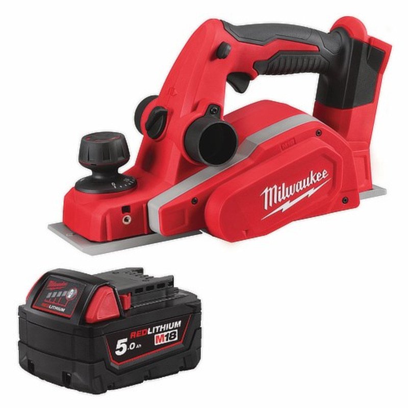 Milwaukee M18BP-0 18V 82mm Cordless Planer (Body Only) & M18B5 5ah Battery