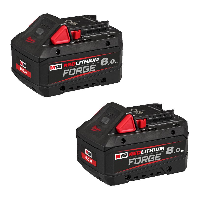 Milwaukee M18FB8 18v Forge 8ah Battery Twin Pack – 2 x M18FB8 Batteries