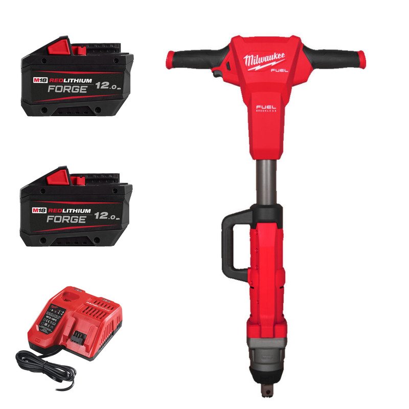 Milwaukee M18FHIWF1R-122C 18v Fuel 1″ Railway Impact Wrench with Friction Ring Kit – 2 x 12.0ah Batteries