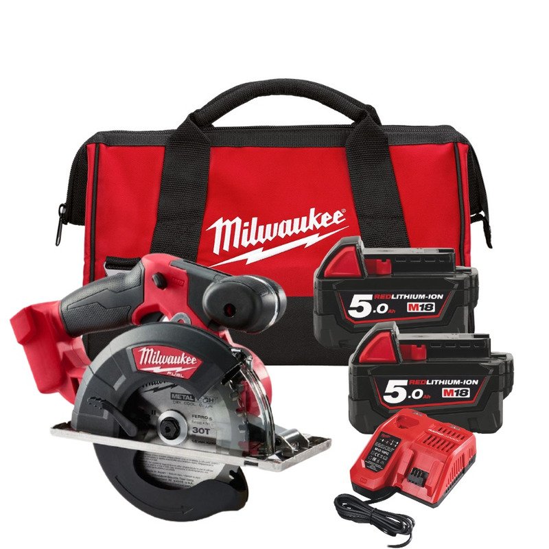 Milwaukee M18FMCS-502B 18v 150mm M18 Fuel Metal Saw Kit, 2 x 5.0Ah Batts, Charger, Bag