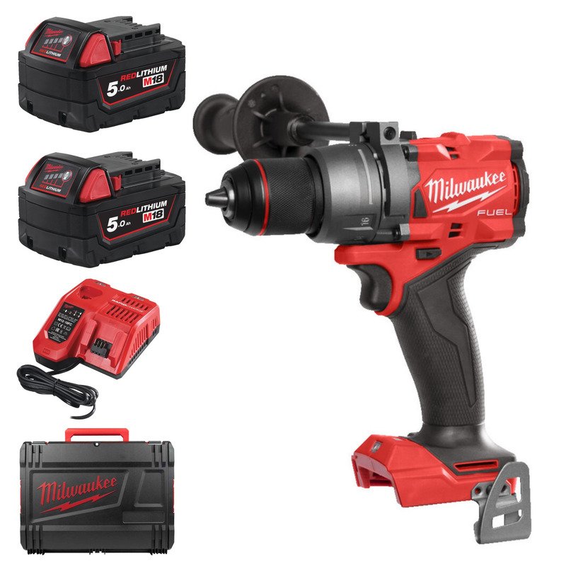 Milwaukee M18FPD3-502X 18v Fuel Combi Drill Kit – 2 x 5ah Batteries