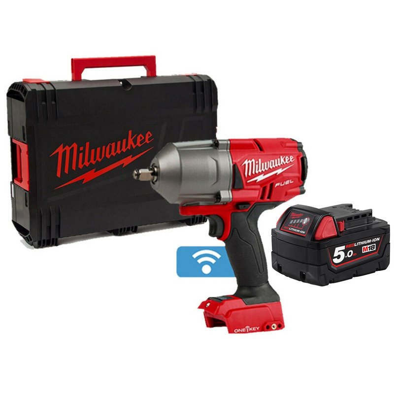 Milwaukee M18ONEFHIWF12-0 18v Fuel 1/2″ Impact Wrench Naked in Case & 5.0Ah Battery
