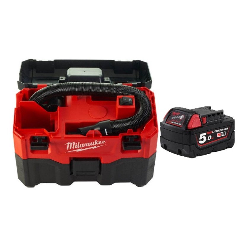 Milwaukee M18VC2 18V Wet/Dry Vacuum (Body Only) & 5.0Ah Battery