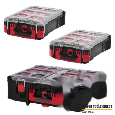 Milwaukee Packout 3 Piece Organiser Bundle – 1 x Deep Organiser, 2 x Compact Orgainsers
