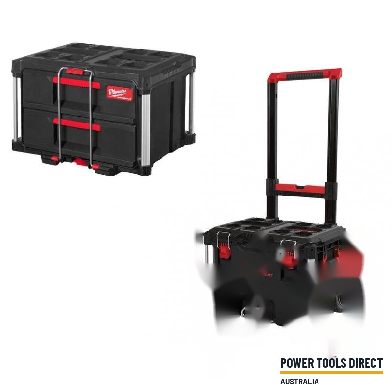 Milwaukee Packout Trolley Box and Drawer Bundle – 4932464078 Trolley Box & 4932472129 2 Drawer Toolbox