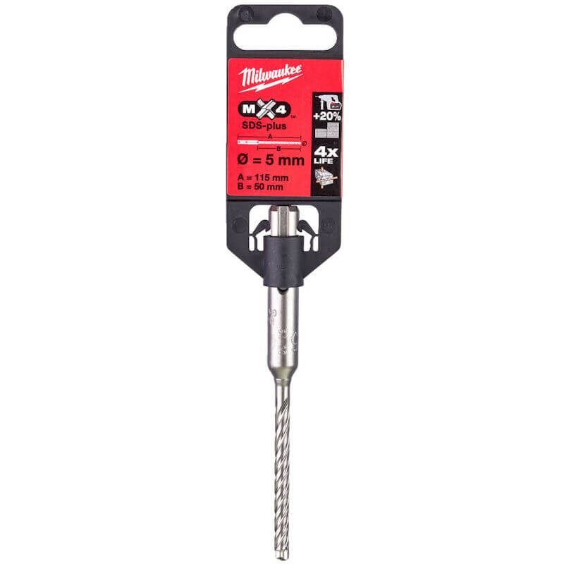 Milwaukee SDS+ MX4 Drill Bits – 4 Cut (Select Size)